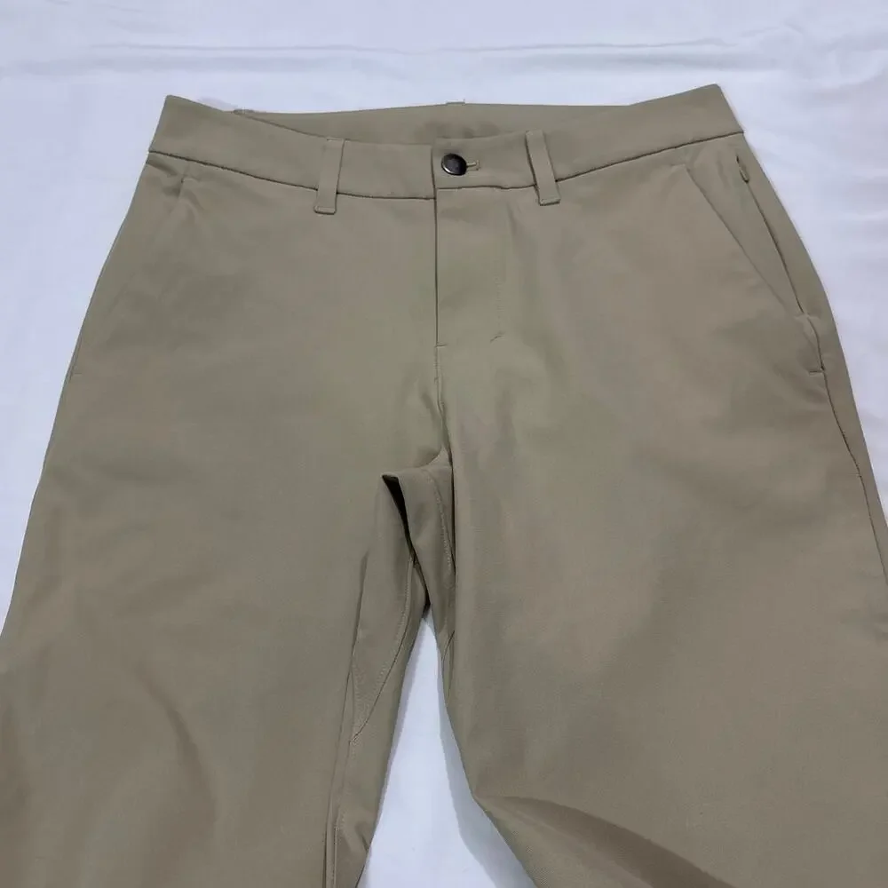 Lululemon Men’s ABC Slim Warpstreme Pants Tan Size 28 Chino Athleisure Casual - Picture 2 of 9